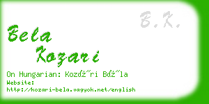 bela kozari business card